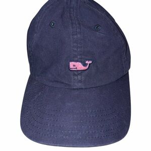 Navy Blue Kids Cap with Pink Whale Logo